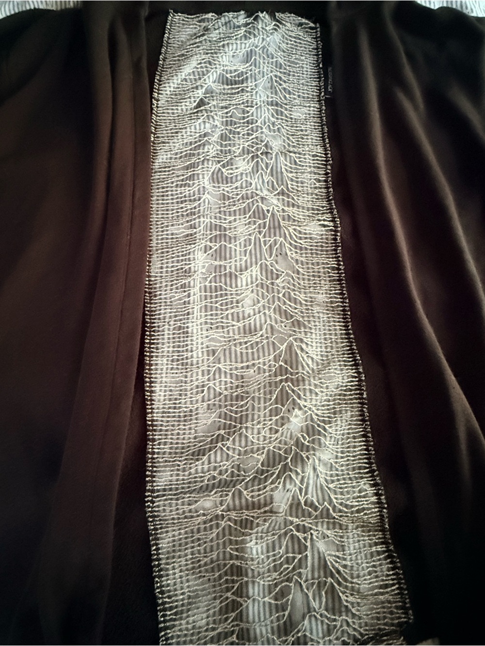*rare* Discontinued Official Joy Division Unknown Pleasures Embroidered Cloak L - Picture 7 of 12